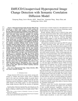 DiffUCD:Unsupervised Hyperspectral Image Change Detection with Semantic
  Correlation Diffusion Model