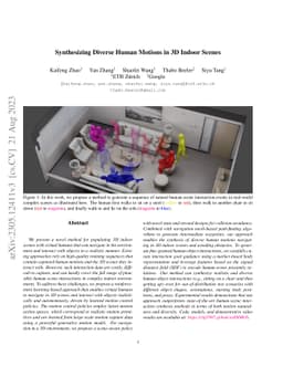 Synthesizing Diverse Human Motions in 3D Indoor Scenes