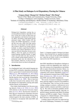 A Pilot Study on Dialogue-Level Dependency Parsing for Chinese