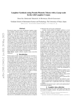 Laughter Synthesis using Pseudo Phonetic Tokens with a Large-scale
  In-the-wild Laughter Corpus