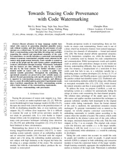 Towards Tracing Code Provenance with Code Watermarking