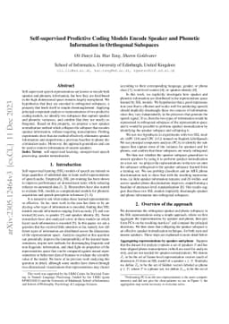 Self-supervised Predictive Coding Models Encode Speaker and Phonetic
  Information in Orthogonal Subspaces