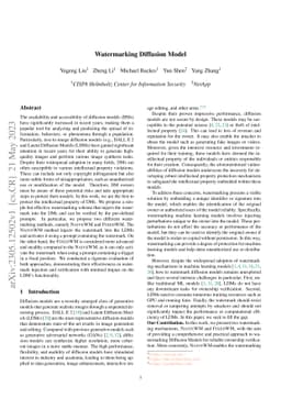Watermarking Diffusion Model