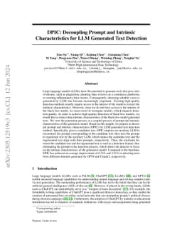 DPIC: Decoupling Prompt and Intrinsic Characteristics for LLM Generated
  Text Detection