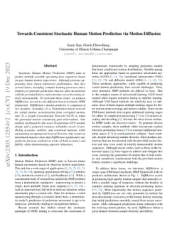 Towards Consistent Stochastic Human Motion Prediction via Motion
  Diffusion