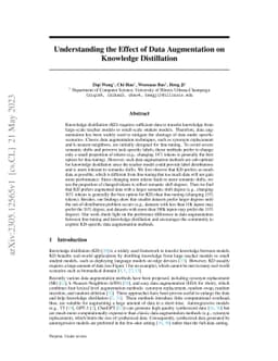 Understanding the Effect of Data Augmentation on Knowledge Distillation
