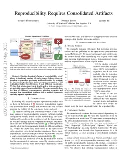 Reproducibility Requires Consolidated Artifacts