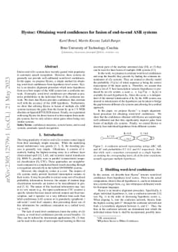 Hystoc: Obtaining word confidences for fusion of end-to-end ASR systems