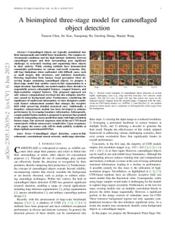 A bioinspired three-stage model for camouflaged object detection