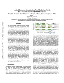 Limited Resource Allocation in a Non-Markovian World: The Case of
  Maternal and Child Healthcare
