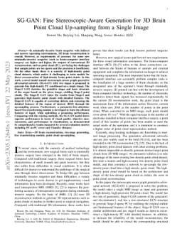 SG-GAN: Fine Stereoscopic-Aware Generation for 3D Brain Point Cloud Up-sampling from a Single Image