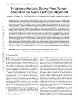 Imbalance-Agnostic Source-Free Domain Adaptation via Avatar Prototype
  Alignment