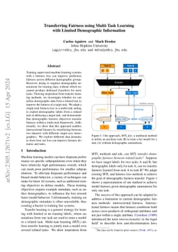 Transferring Fairness using Multi-Task Learning with Limited Demographic
  Information