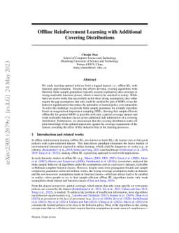 Offline Reinforcement Learning with Additional Covering Distributions