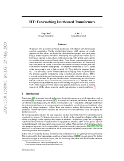 FIT: Far-reaching Interleaved Transformers