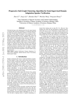 Progressive Sub-Graph Clustering Algorithm for Semi-Supervised Domain
  Adaptation Speaker Verification