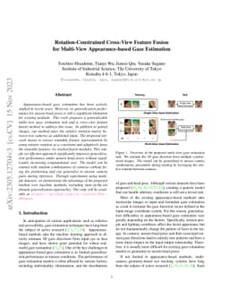 Rotation-Constrained Cross-View Feature Fusion for Multi-View
  Appearance-based Gaze Estimation