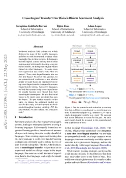 Cross-lingual Transfer Can Worsen Bias in Sentiment Analysis