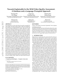 Towards Explainable In-the-Wild Video Quality Assessment: A Database and
  a Language-Prompted Approach