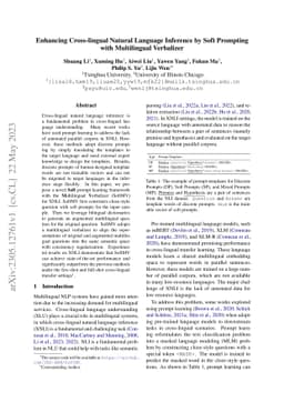 Enhancing Cross-lingual Natural Language Inference by Soft Prompting
  with Multilingual Verbalizer