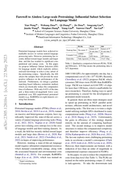 Farewell to Aimless Large-scale Pretraining: Influential Subset
  Selection for Language Model