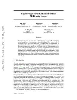 Registering Neural Radiance Fields as 3D Density Images