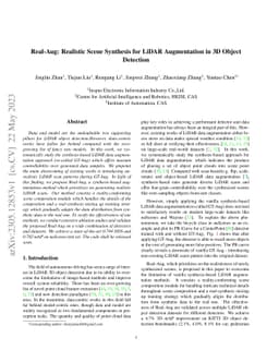 Real-Aug: Realistic Scene Synthesis for LiDAR Augmentation in 3D Object
  Detection