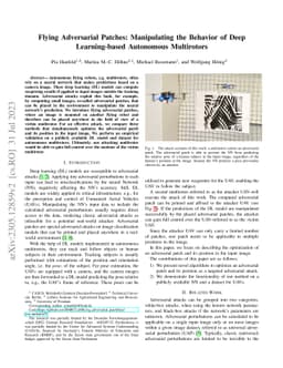 Flying Adversarial Patches: Manipulating the Behavior of Deep
  Learning-based Autonomous Multirotors
