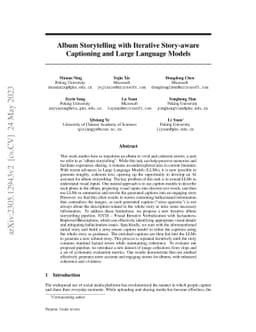 Album Storytelling with Iterative Story-aware Captioning and Large
  Language Models