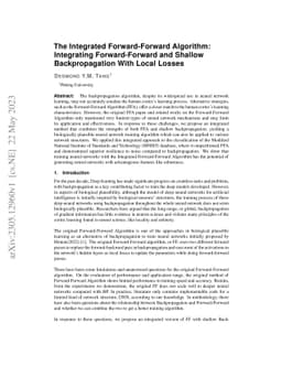 The Integrated Forward-Forward Algorithm: Integrating Forward-Forward
  and Shallow Backpropagation With Local Losses