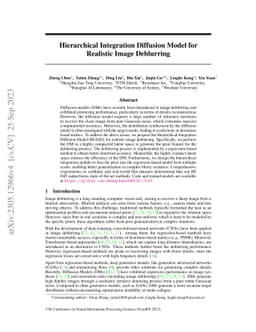 Hierarchical Integration Diffusion Model for Realistic Image Deblurring