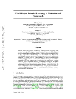 Feasibility of Transfer Learning: A Mathematical Framework