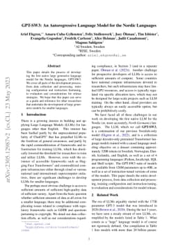 GPT-SW3: An Autoregressive Language Model for the Nordic Languages