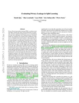 Evaluating Privacy Leakage in Split Learning