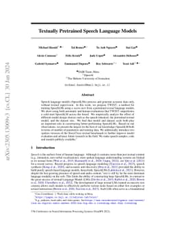 Textually Pretrained Speech Language Models