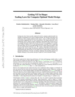 Getting ViT in Shape: Scaling Laws for Compute-Optimal Model Design