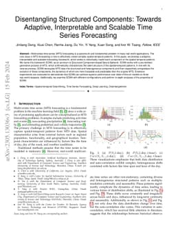 Disentangling Structured Components: Towards Adaptive, Interpretable and
  Scalable Time Series Forecasting