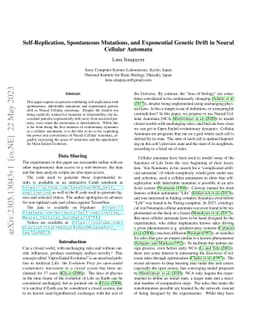 Self-Replication, Spontaneous Mutations, and Exponential Genetic Drift
  in Neural Cellular Automata