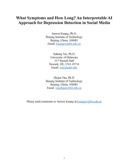 What Symptoms and How Long? An Interpretable AI Approach for Depression
  Detection in Social Media