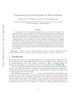 Transforming Geospatial Ontologies by Homomorphisms