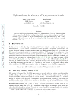 Tight conditions for when the NTK approximation is valid