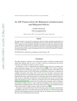 An ASP Framework for the Refinement of Authorization and Obligation
  Policies