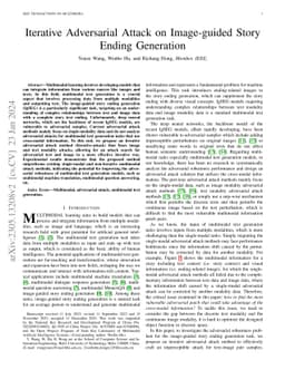 Iterative Adversarial Attack on Image-guided Story Ending Generation