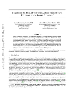 Sequence-to-Sequence Forecasting-aided State Estimation for Power
  Systems