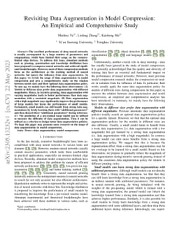 Revisiting Data Augmentation in Model Compression: An Empirical and
  Comprehensive Study