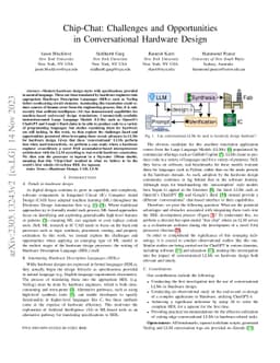 Chip-Chat: Challenges and Opportunities in Conversational Hardware
  Design