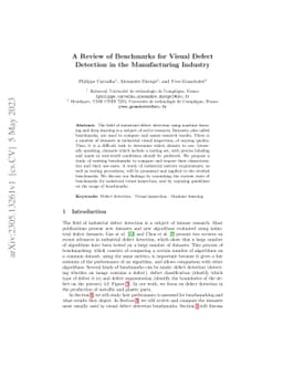A Review of Benchmarks for Visual Defect Detection in the Manufacturing
  Industry