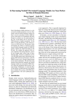 Is Fine-tuning Needed? Pre-trained Language Models Are Near Perfect for
  Out-of-Domain Detection