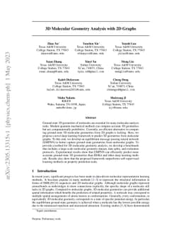 3D Molecular Geometry Analysis with 2D Graphs