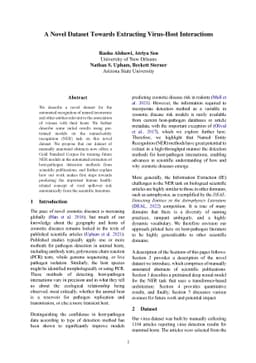 A Novel Dataset Towards Extracting Virus-Host Interactions